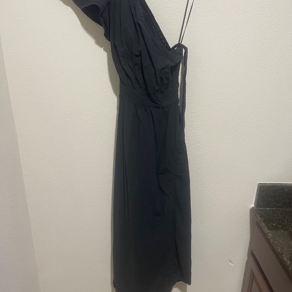 Madewell One-Shoulder Ruffled Midi Dress – True Black, Size 2 Casual & Cocktail - Picture 12 of 15